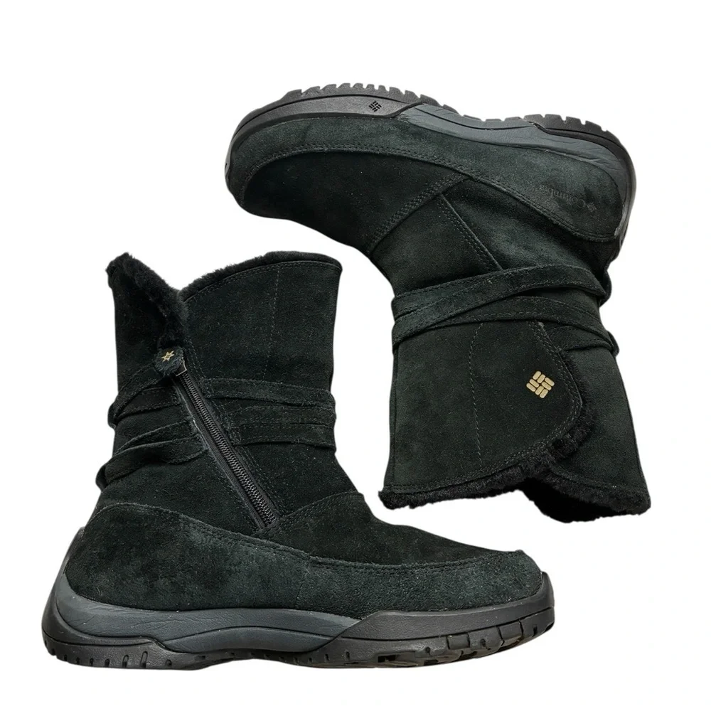 Columbia Namara Black Suede Water Resistant Winter Boots with Omni Grip- Size 9
